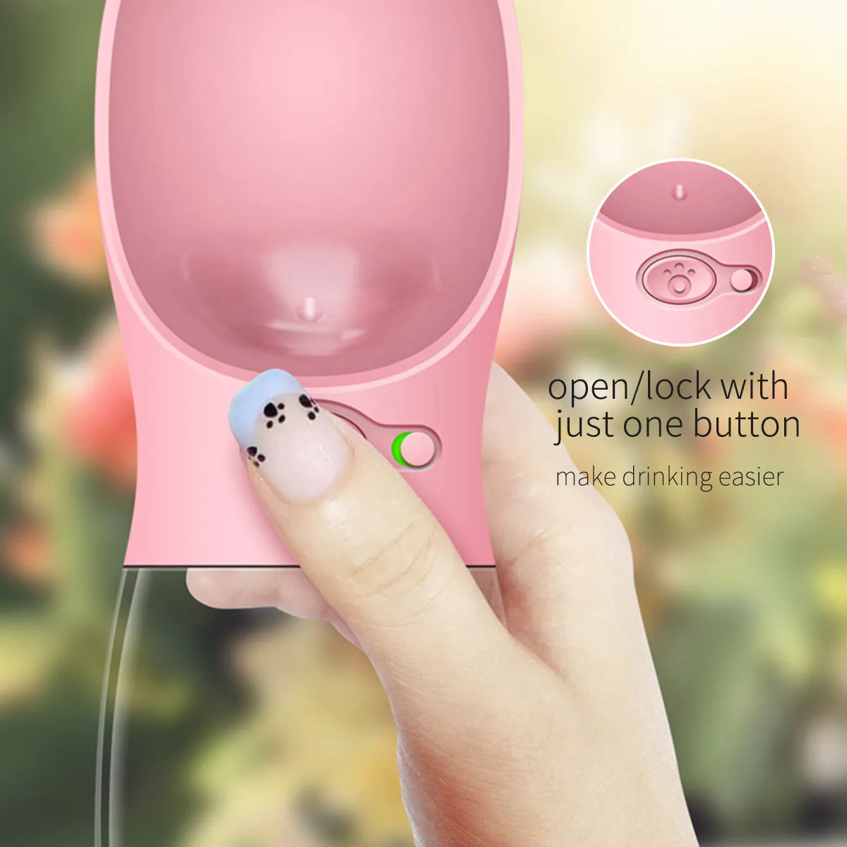 Portable Pet Water Bottle Dog Cat Drinking Cup Water Feeder Travel Leak Proof