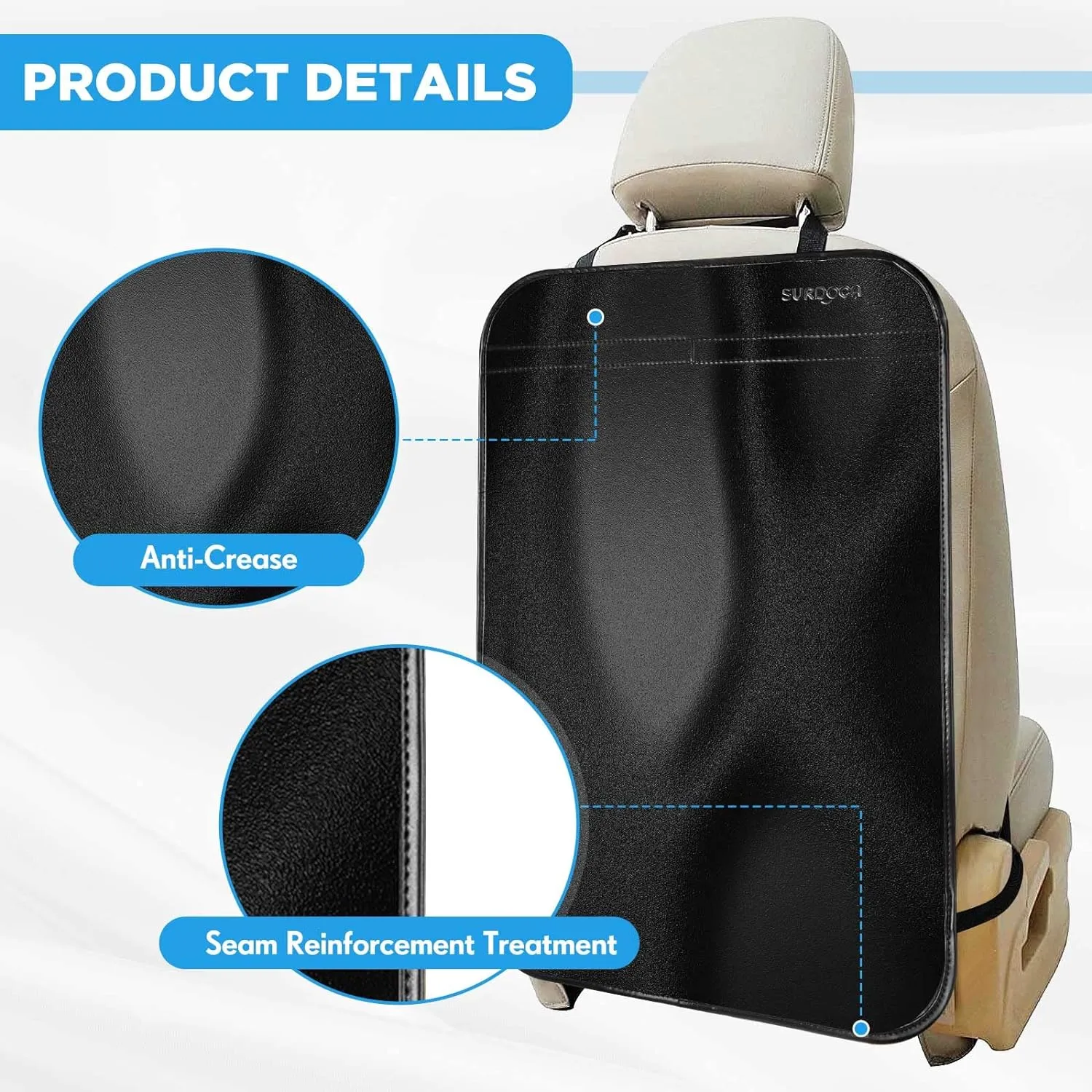 Premium Waterproof Car Seat Kick Mat SURDOCA