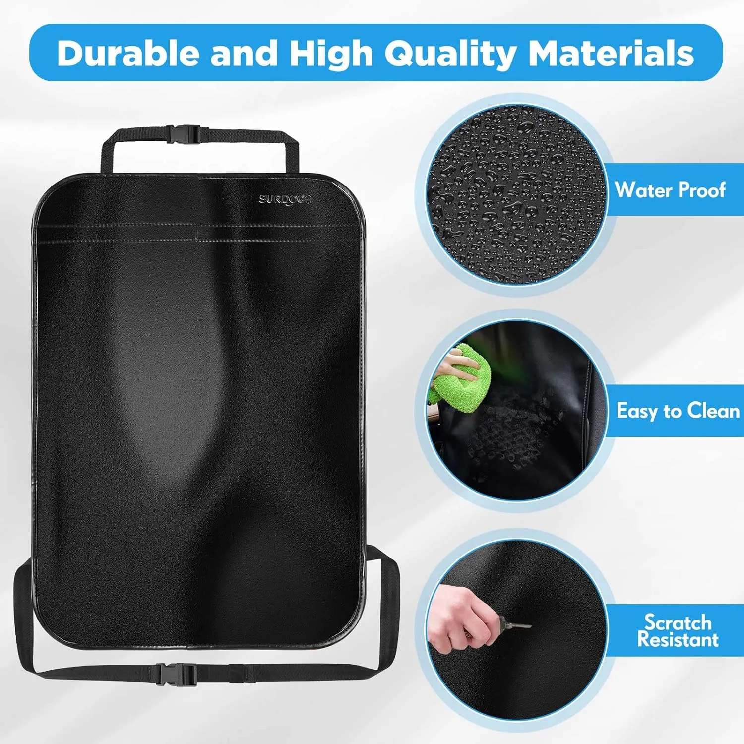 Premium Waterproof Car Seat Kick Mat SURDOCA