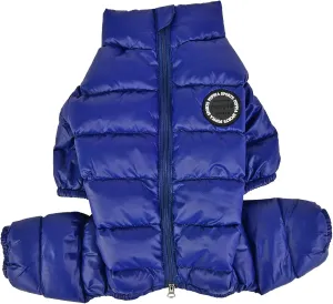 Puppia Winter Ultralight Dog Jumpsuit A Waterproof Warmth for Cold Weather Zipper Closure for Small and Medium Dogs, Navy, Small