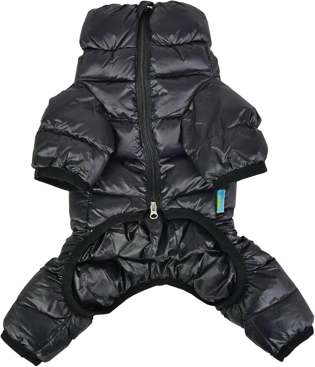 Puppia Winter Ultralight Dog Jumpsuit B Waterproof Warmth for Cold Weather Zipper Closure for Small and Medium Dogs, Black, Medium