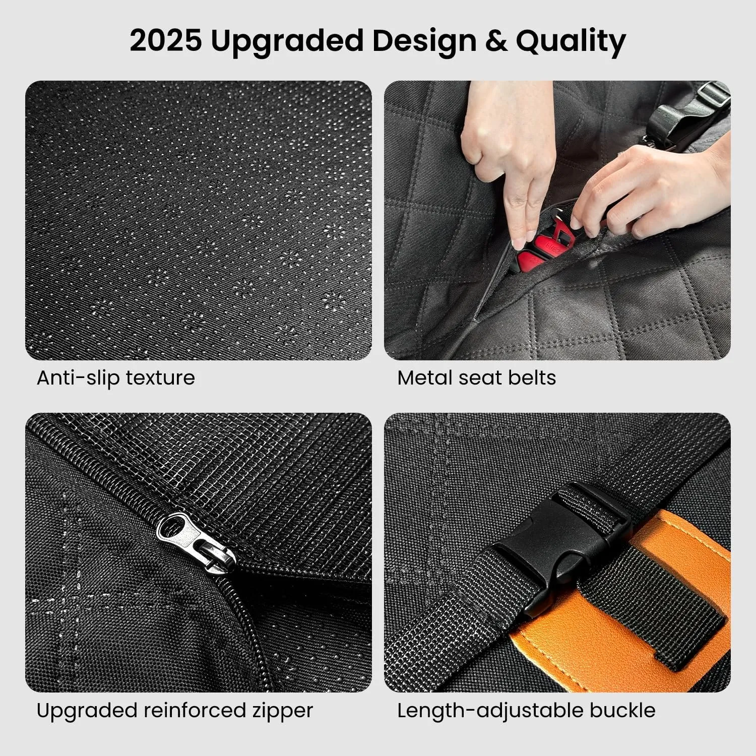 REEVAA Dog Truck Seat Cover for Back Seat, Hard Bottom Dog Hammock for Car, Pet Bed Extender for 2-4 Large Dogs, Waterproof Seat Protector, Universal XL Size Fits for Crew Cab Truck/SUV, Black