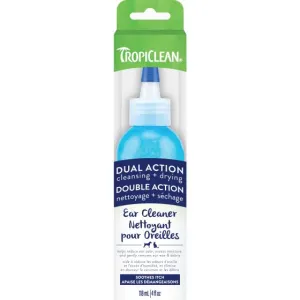 Tropiclean Dual Action Pet Ear Cleaner, Solution Soothes Itching & Infection, Vet Recommended 4oz