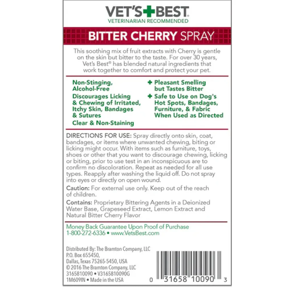 Vet's Best Best Bitter Cherry Spray (7.5 oz)