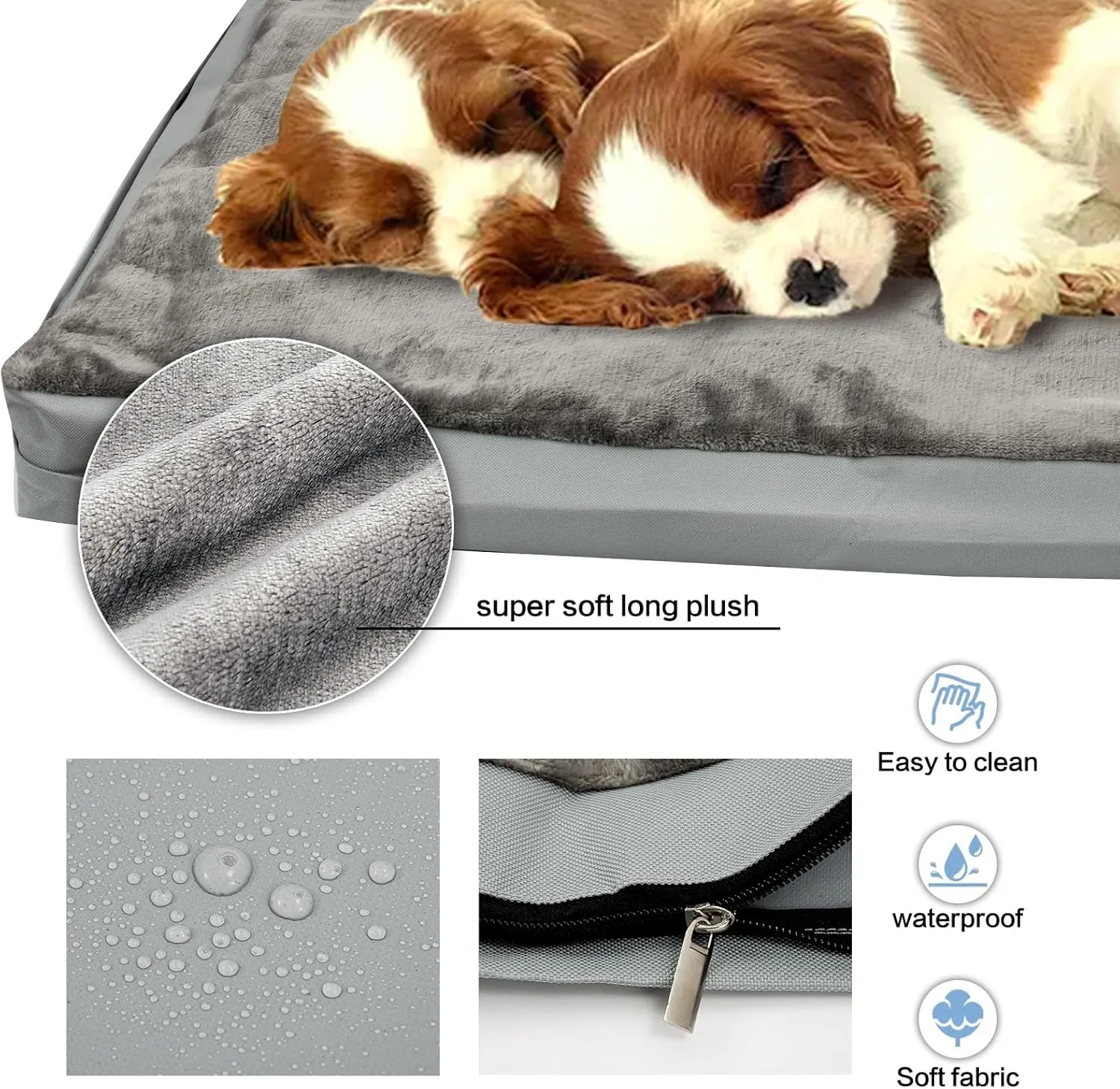 Waterproof Dog Bed Cover,Washable Removable Pet Dog Crate Pad Replacement Cover for 48 Inch Crate,Water Absorbable Pet Puppy Bed Covers for Dogs Cat,46Lx29Wx4H inch