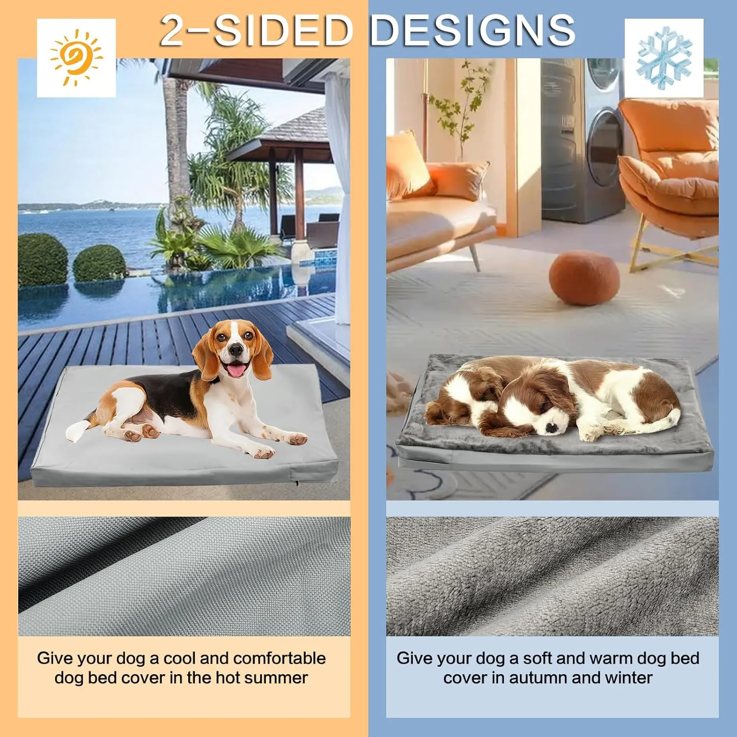 Waterproof Dog Bed Cover,Washable Removable Pet Dog Crate Pad Replacement Cover for 48 Inch Crate,Water Absorbable Pet Puppy Bed Covers for Dogs Cat,46Lx29Wx4H inch