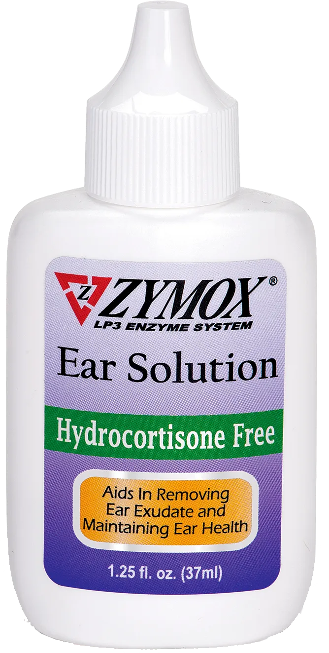 Zymox Enzymatic Ear Solution Hydrocortisone Free For Pets, 1.2-oz