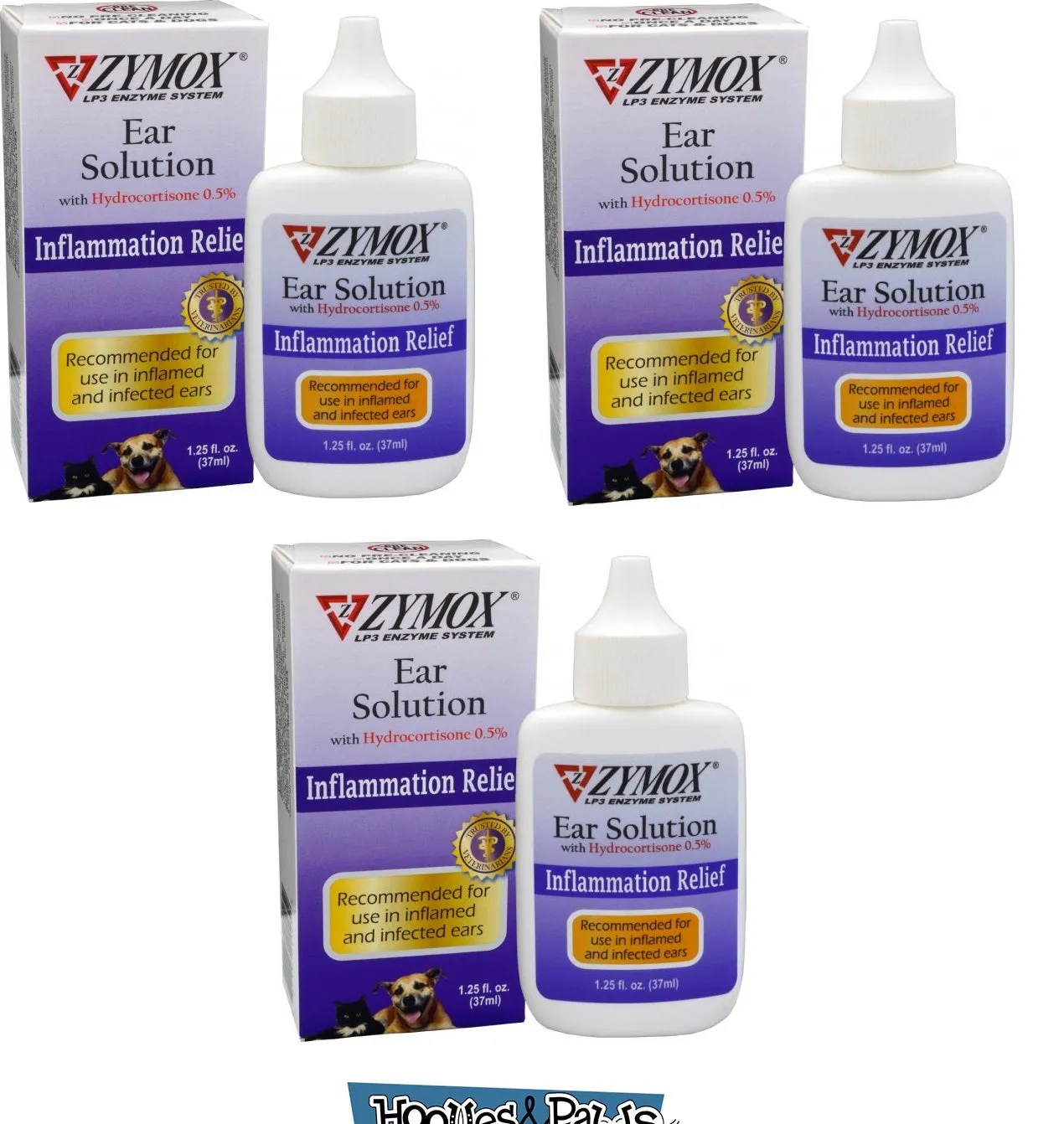 Zymox Otic Dog Pet Ear Treatment with Hydrocortisone 1.25 oz