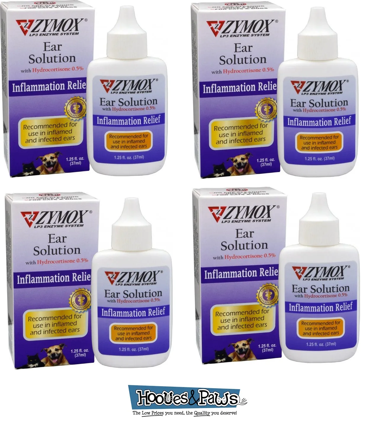 Zymox Otic Dog Pet Ear Treatment with Hydrocortisone 1.25 oz